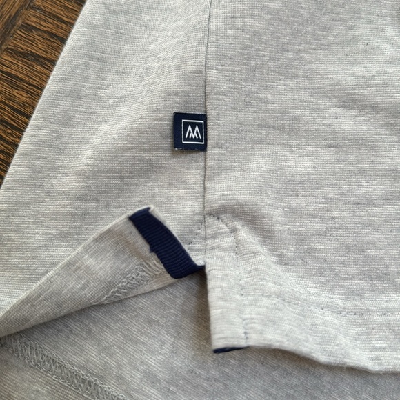 Mizzen+Main Men’s Versa Polo Medium Trim Light Heather Grey Like New - Picture 4 of 9
